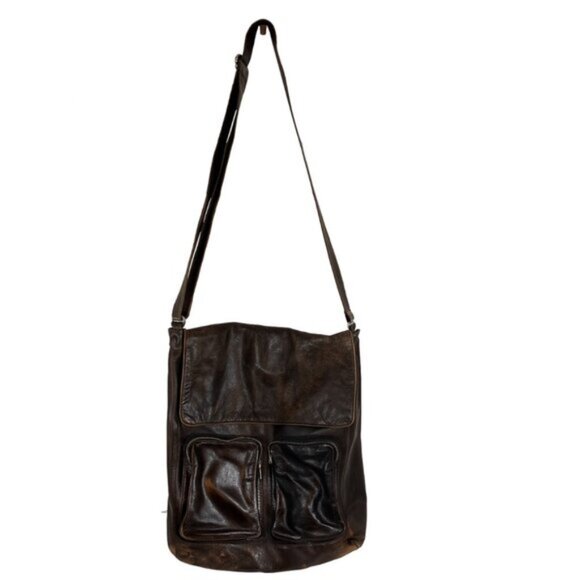 Vintage RUDSAK Collection Brown Leather Messenger Bag One Size - Picture 2 of 10